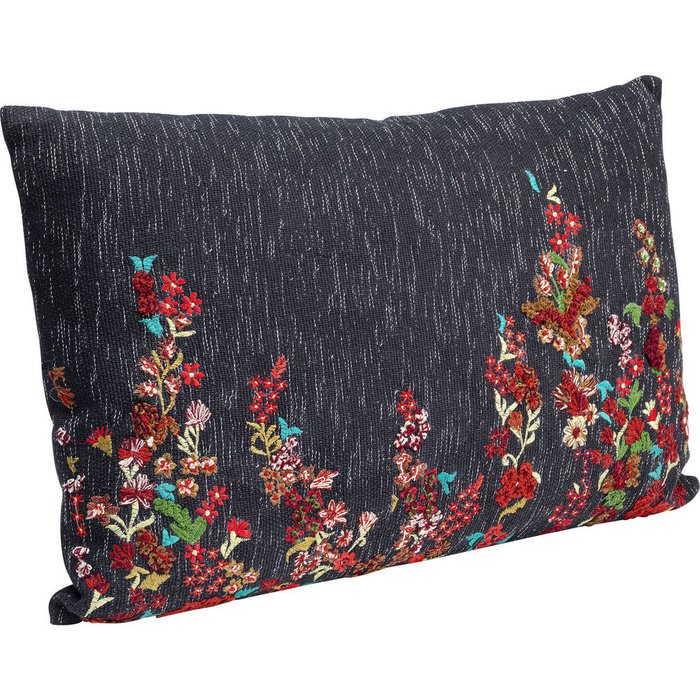 Подушка Blossom черного цвета - купить Декоративные подушки по цене 10710.0