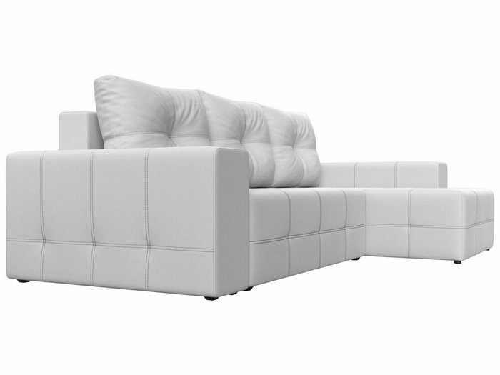Угловой диван-кровать Перри белого цвета (экокожа) правый угол - лучшие Угловые диваны в INMYROOM