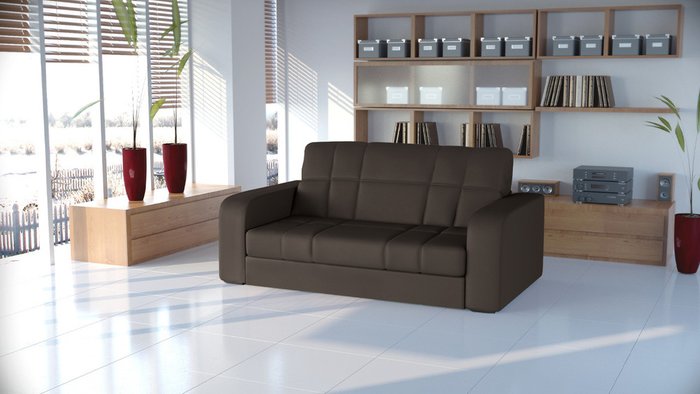 Диван-кровать Дендра L темно-коричневого цвета  - купить Прямые диваны по цене 65400.0