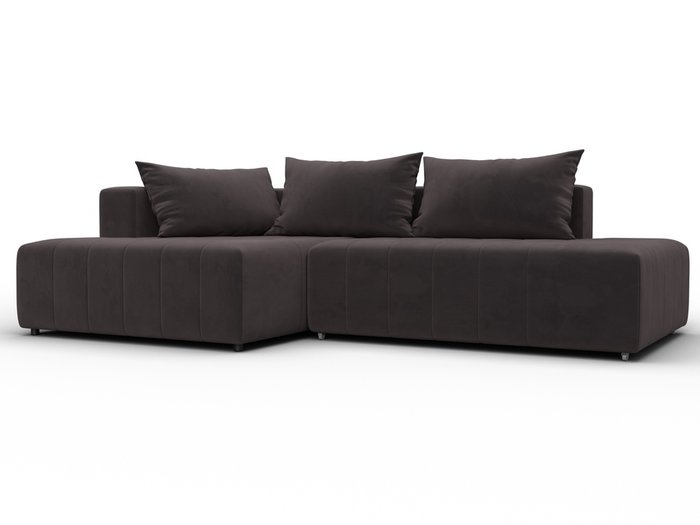 Угловой диван-кровать Лига-103 коричневого цвета левый Угловой диван-кровать Лига-103 коричневого цвета левый