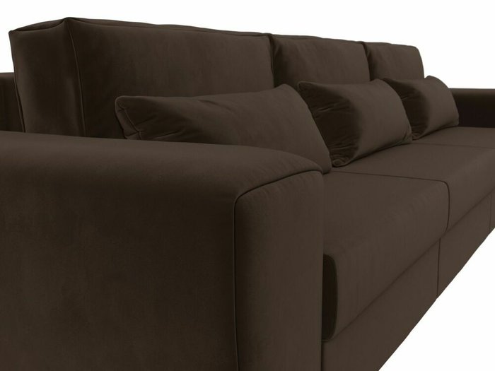  Прямой диван-кровать Лига 008 Long коричнево цвета - лучшие Прямые диваны в INMYROOM