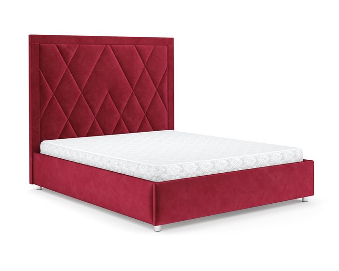 Кровать Треви 140х190 красного цвета с подъемным механизмом (вельвет) - купить Кровати для спальни по цене 37090.0