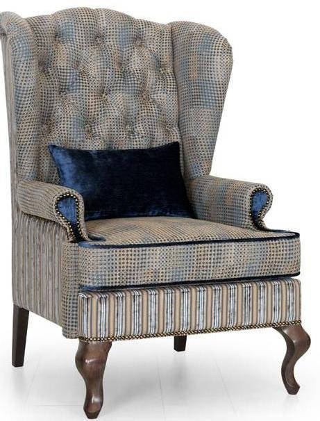 Кресло каминное Largo с ушками дизайн 4 серого цвета