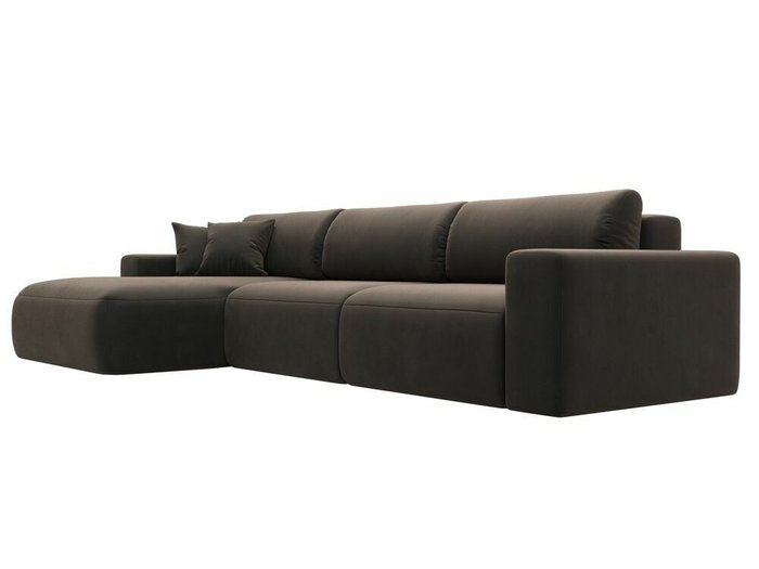 Угловой диван-кровать Лига 036 Классик Лонг коричневого цвета левый угол - лучшие Угловые диваны в INMYROOM