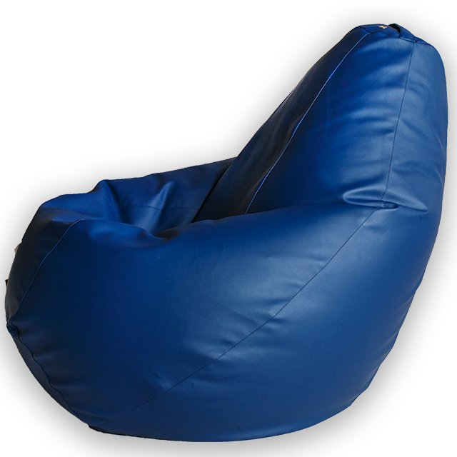 Кресло-мешок Груша L в обивке из экокожа темно-синего цвета - купить Бескаркасная мебель по цене 2890.0