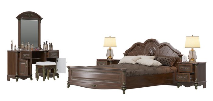Спальня Да Винчи коричневого цвета - лучшие Спальные гарнитуры в INMYROOM