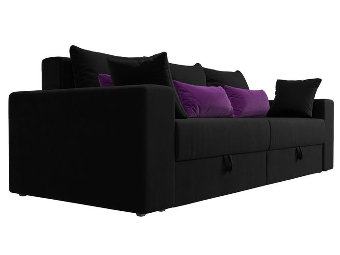 Прямой диван-кровать Мэдисон черно-фиолетового цвета - лучшие Прямые диваны в INMYROOM