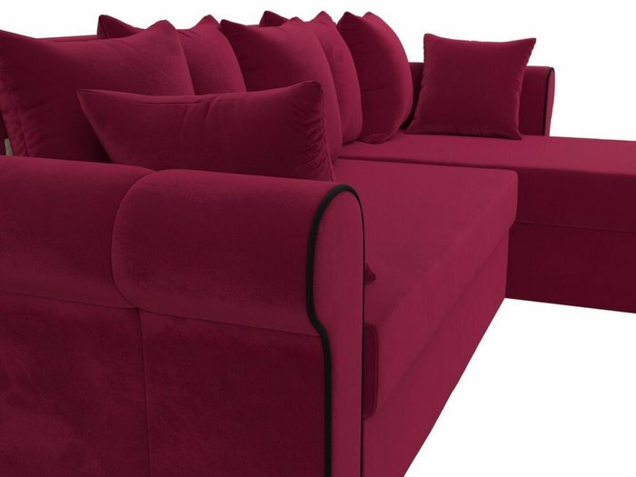 Угловой диван-кровать Рейн бордового цвета правый угол - лучшие Угловые диваны в INMYROOM