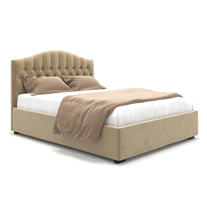  Кровать Hannah с подъемным механизмом бежевого цвета 140х200
