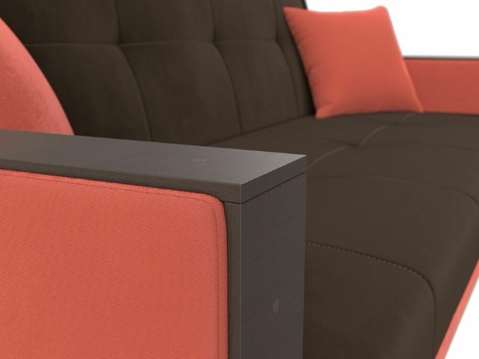 Прямой диван-кровать Валенсия кораллово-коричневого цвета - лучшие Прямые диваны в INMYROOM