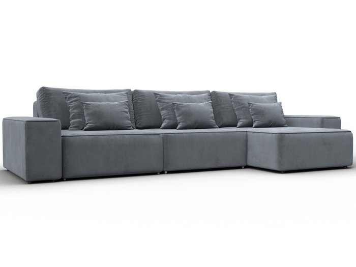 Угловой диван-кровать Лига-074 темно-серого цвета