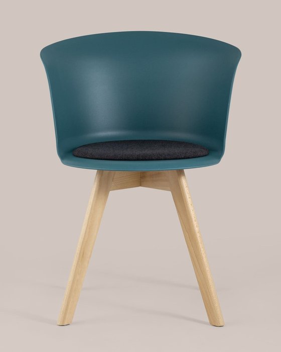 Стул Blossom темно-бирюзового цвета с подушкой - лучшие Обеденные стулья в INMYROOM