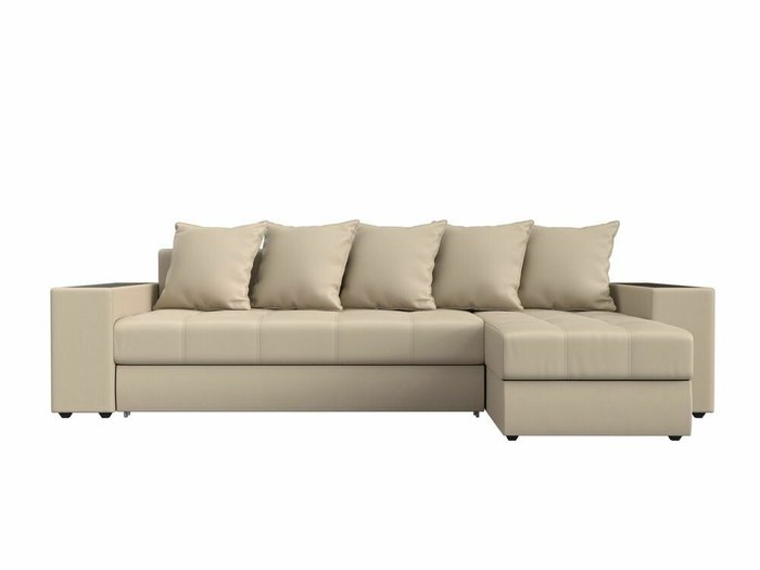 Угловой диван-кровать Дубай бежевого цвета (экокожа) правый угол - купить Угловые диваны по цене 54999.0