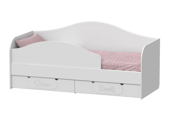 Кровать-кушетка Дримcтар 80х200 белого цвета - купить Одноярусные кроватки по цене 29281.0