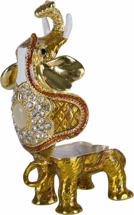Шкатулка для драгоценностей со стразами Слоник золотого цвета - купить Шкатулки по цене 2160.0