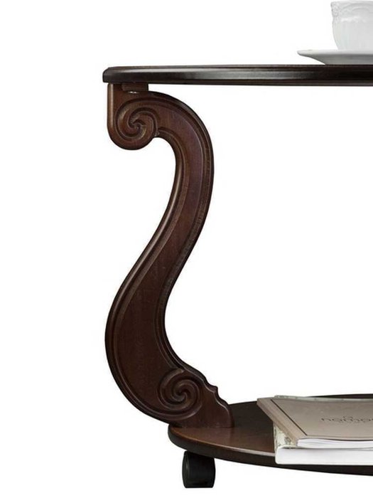 Стол журнальный Овация С темно-коричневого цвета на колесиках - купить Журнальные столики по цене 16119.0