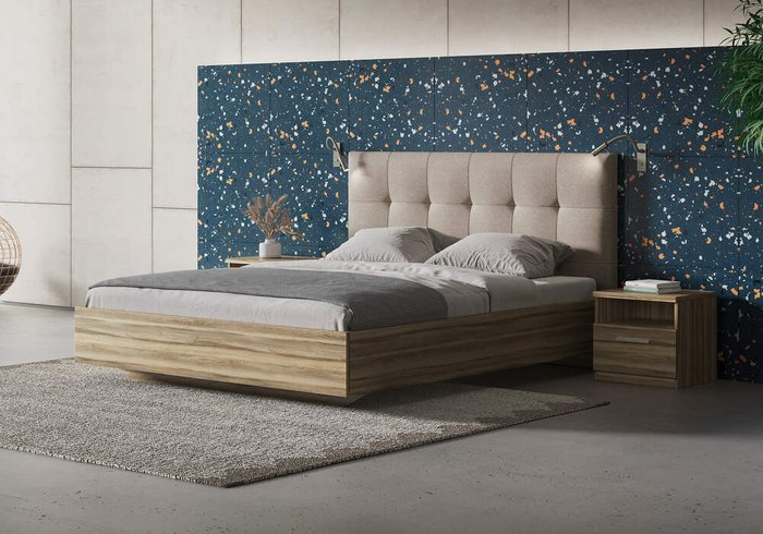 Кровать Vena 160х200 с изголовьем серого цвета без основания и подъемного механизма  - лучшие Кровати для спальни в INMYROOM