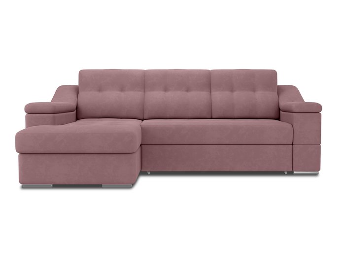 Угловой диван-кровать левый Liverpool темно-розового цвета