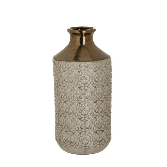 Керамическая ваза бежево-золотого цвета 
