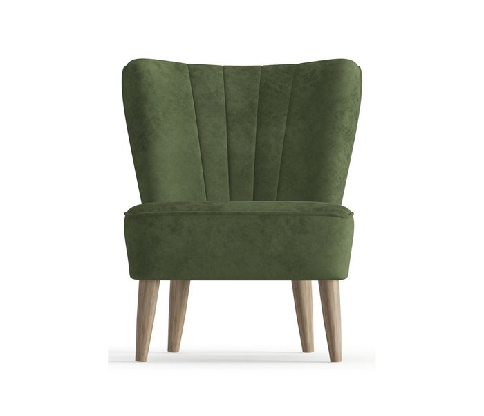 Кресло Пальмира в обивке из велюра темно-зеленого цвета - купить Интерьерные кресла по цене 16490.0