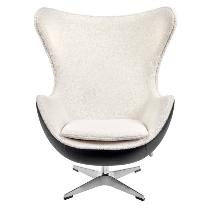 Кресло Egg Style Chair бело-черного цвета - купить Интерьерные кресла по цене 92390.0