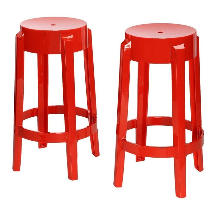 Стул барный Charles Ghost красного цвета  - лучшие Барные стулья в INMYROOM