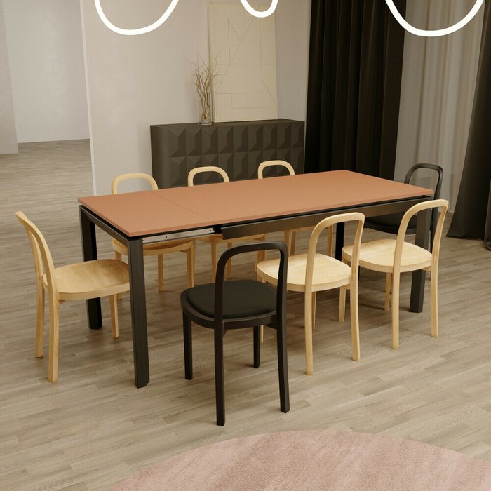 Раздвижной обеденный стол Алмаз коричневого цвета - купить Обеденные столы по цене 89900.0