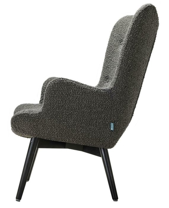 Кресло Хайбэк темно-серого цвета с ножками венге - лучшие Интерьерные кресла в INMYROOM