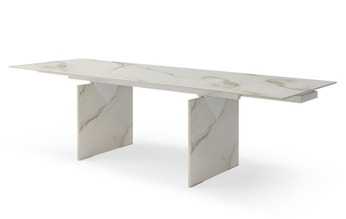 Обеденный раскладной стол Santorini L молочного цвета