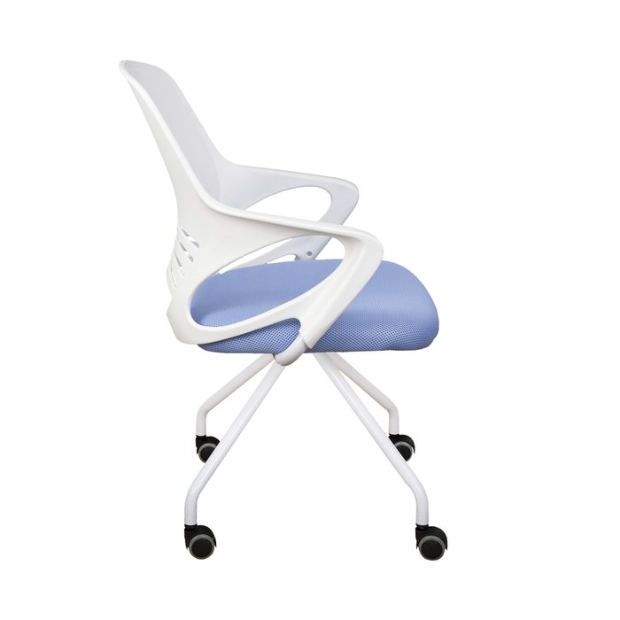 Кресло поворотное Indigo бело-синего цвета - лучшие Офисные кресла в INMYROOM