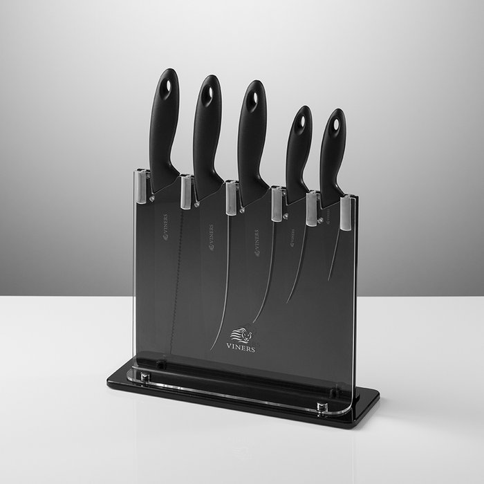 Набор из шести ножей и подставки Silhouette чёрный - лучшие Прочее в INMYROOM