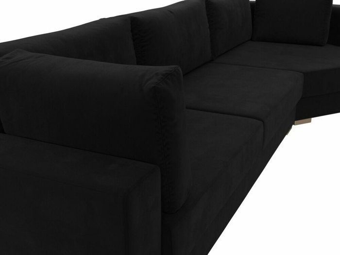 Угловой диван-кровать Лига 026 черного цвета правый угол - лучшие Угловые диваны в INMYROOM