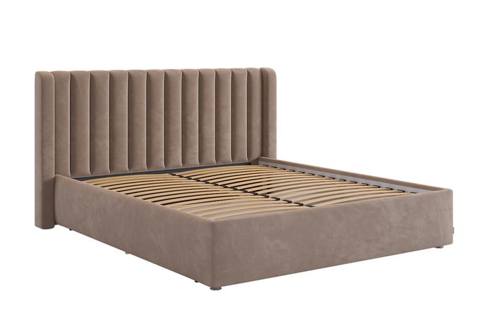 Кровать без подъемного механизма Ева 160х200 светло-коричневого цвета - купить Кровати для спальни по цене 34280.0