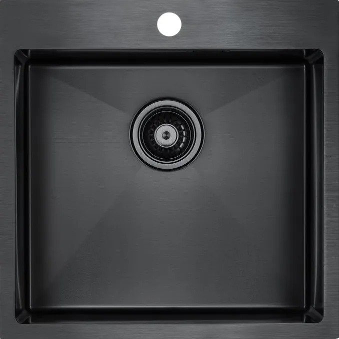 Кухонная мойка квадратная Paulmark Velten 51х51 см черного цвета - купить Кухонные мойки по цене 46215.0
