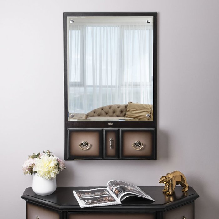 Зеркало настенное Пандора коричневого цвета - лучшие Настенные зеркала в INMYROOM