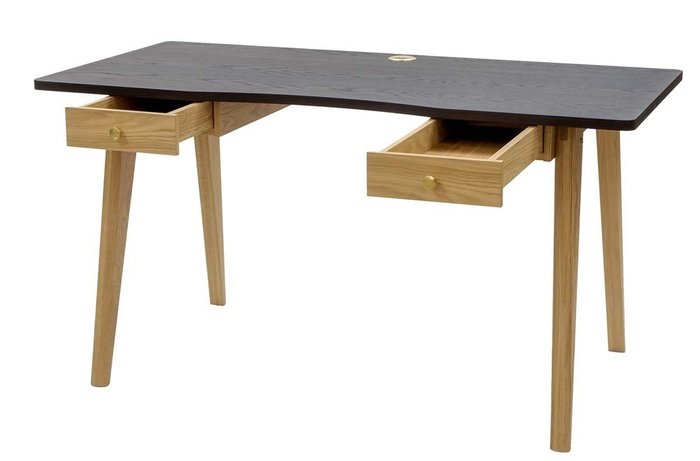 Письменный стол Nice Desk Smoke Oak с черной столешницей - купить Письменные столы по цене 61940.0