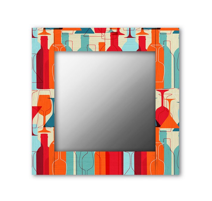 Настенное зеркало Винный квартал 50х65 красного цвета - купить Настенные зеркала по цене 13190.0