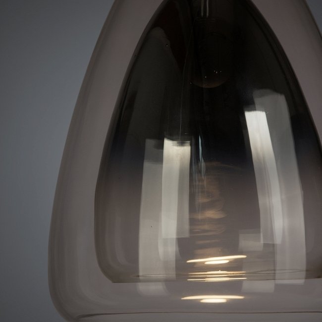 Подвесной светильник Doble со стеклом серого цвета - лучшие Подвесные светильники в INMYROOM