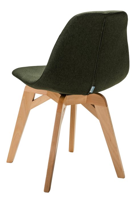 Стул Fides зеленого цвета с бежевыми ножками - лучшие Обеденные стулья в INMYROOM