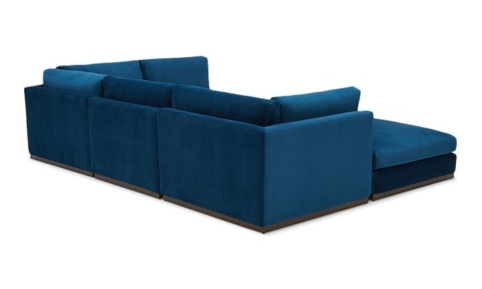 Модульный п-образный угловой диван синего цвета - лучшие Угловые диваны в INMYROOM