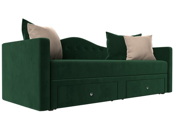 Детский прямой диван-кровать Дориан зеленого цвета
