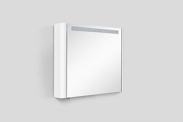 Зеркало-шкаф правый с подсветкой Sensation белого цвета - купить Шкаф-зеркало по цене 398841.0