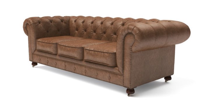 Трехместный диван Chesterfield Lux из экокожи - лучшие Прямые диваны в INMYROOM