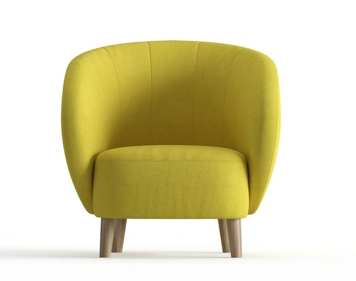 Кресло Чарльз в обивке из велюра желтого цвета - купить Интерьерные кресла по цене 15990.0