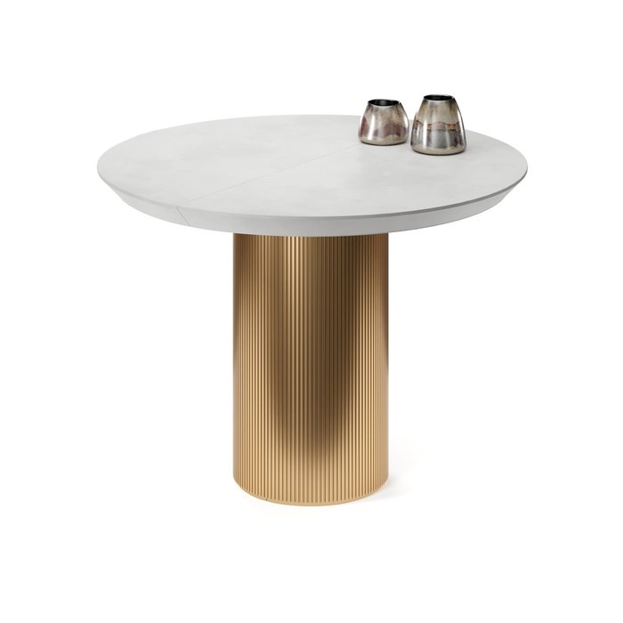 Обеденный стол раздвижной Адара ХL на золотом основании - лучшие Обеденные столы в INMYROOM