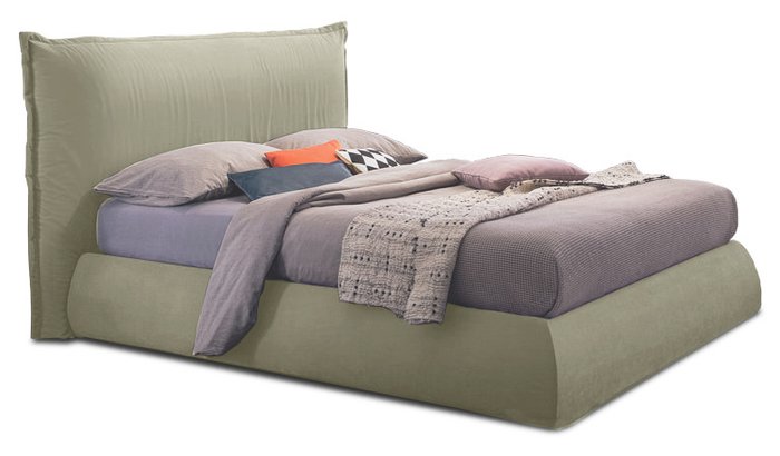 Кровать без подъемного механизма Мавр 160х200 бежевого цвета