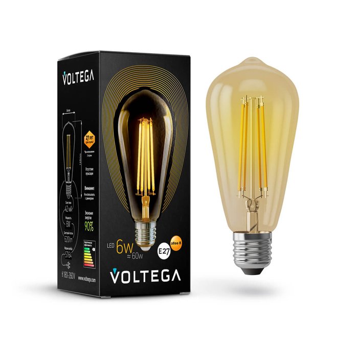 Лампочка Voltega 5526 ST64 Loft LED конусной формы - лучшие Лампочки в INMYROOM
