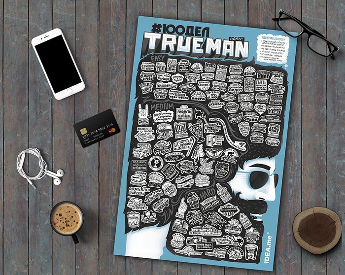 Интерактивный постер  #100 дел trueman edition - лучшие Декор стен в INMYROOM