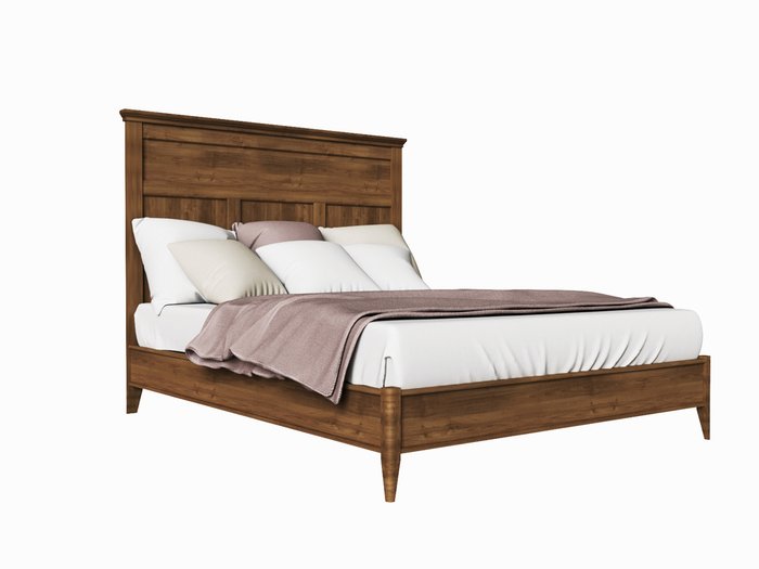 Кровать с жестким изголовьем Парижский шик 160×200 коричневого цвета