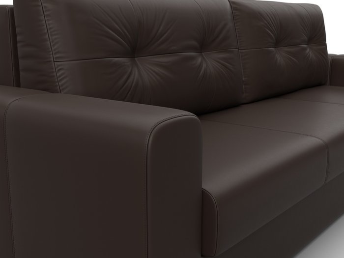 Диван-кровать Лига 031 темно-коричневого цвета (экокожа) - лучшие Прямые диваны в INMYROOM